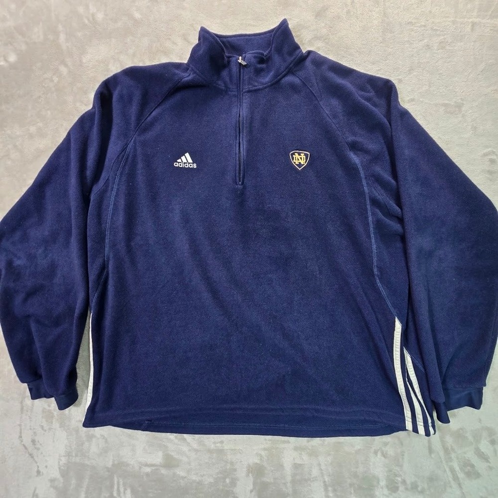 Adidas Notre Dame Fighting Irish ClimaWarm Fleece Quarter Zip Pullover Mens XL